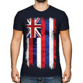 HAWAII STATE GRUNGE FLAG MENS T-SHIRT TEE TOP HAWAIIAN SHIRT JERSEY GIFT