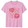 Pink Glitter Bows Hearts Aesthetic Womens T-Shirt Coquette Valentines