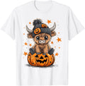Cute Pumpkin Highland Cow Halloween Costume Unisex T-Shirt