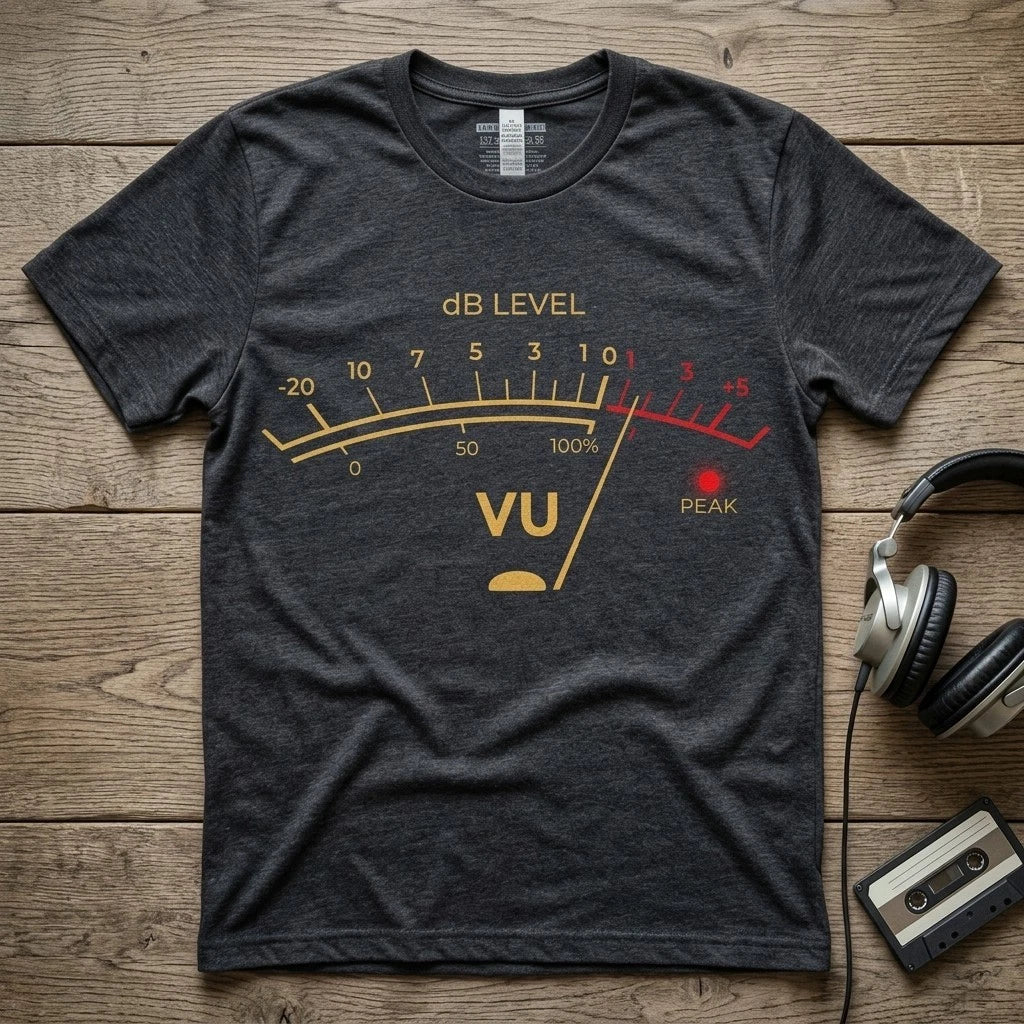 VU Meter Sound Level Studio T-Shirt Music retro Audio Engineer Recording A79
