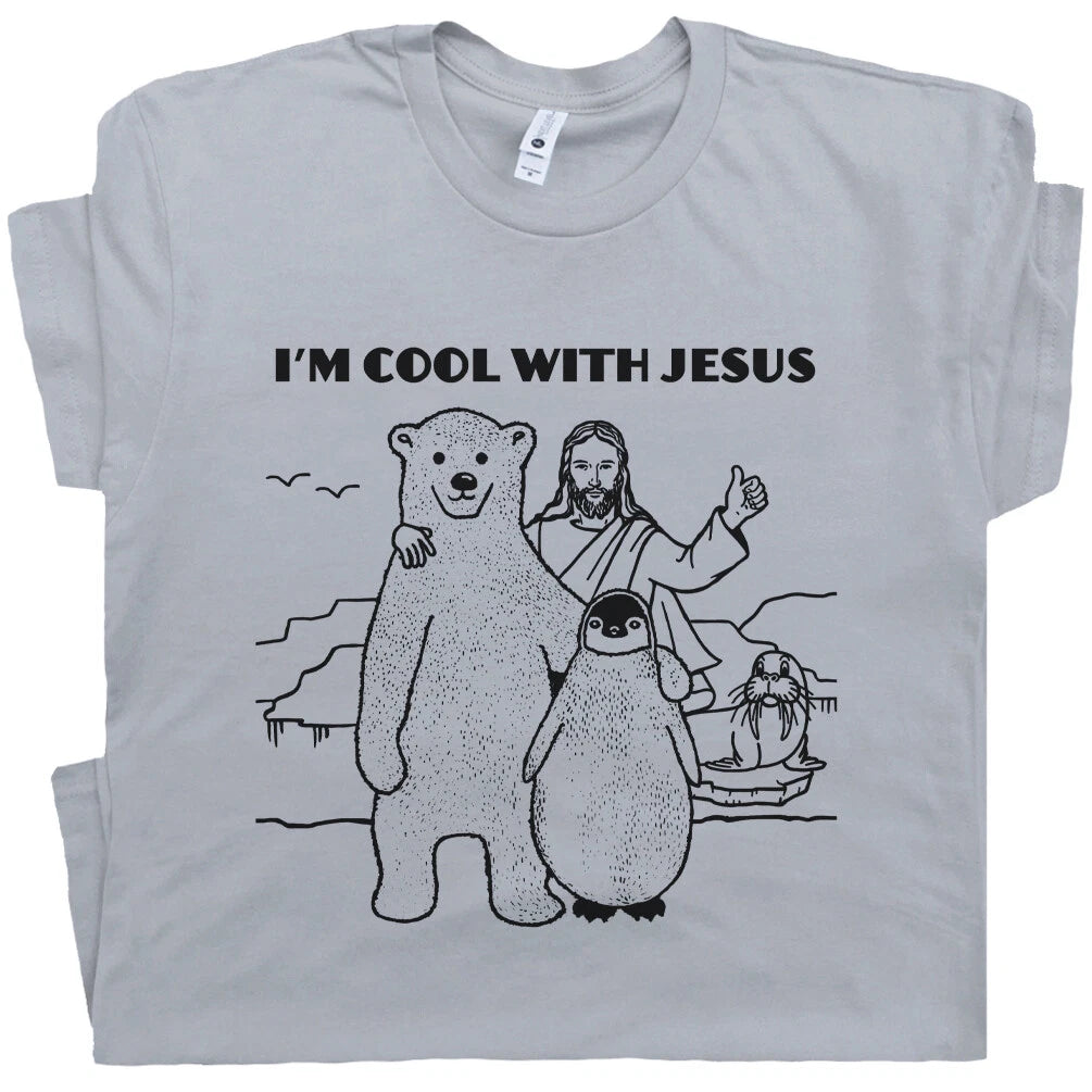 Jesus Shirt I'm Cool With Jesus Shirts Funny Christian Graphic Faith Based Tee