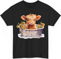 Highland Cow T-Shirt, Cow T-Shirt, Heifer T-Shirt, Cow With Flowers, Western S..