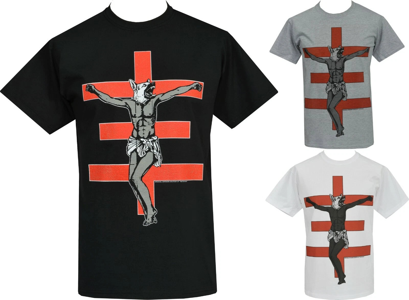 Psychic TV Mens T-Shirt Val Denham Wolf Dog Cross PTV Industrial Punk Genesis