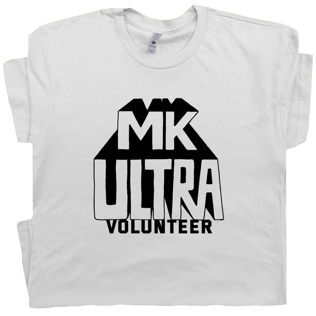 MK Ultra Shirt Psyops T Shirt for Men Women Conspiracy Theory Shirts Retro Tee