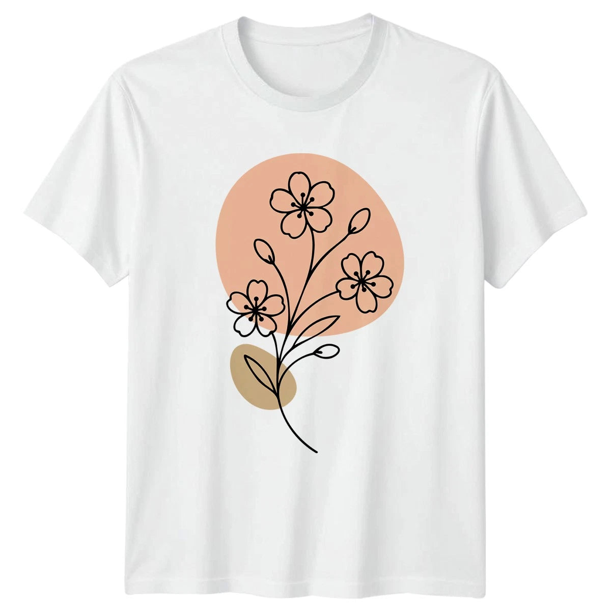 T-Shirt Minimalist Floral Botanical Nature Birthday Gift For Him And Her