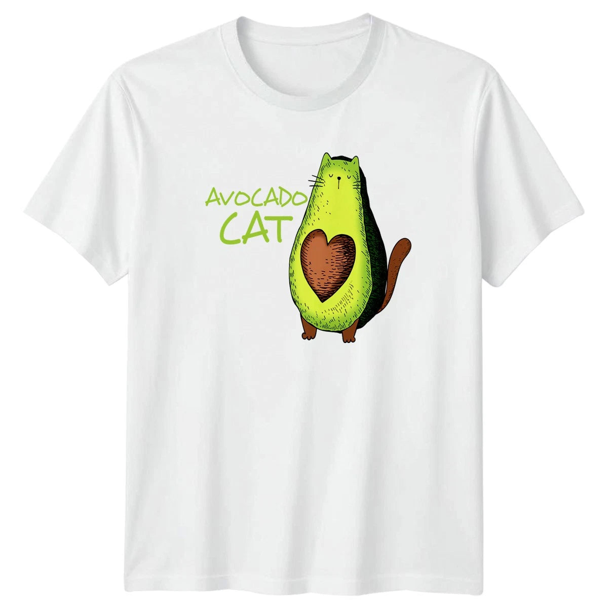 Avocado Cat T-Shirt Cute Sublimation Animal Birthday Gift For Him And Her