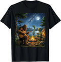 Bigfoot and Alien Loch Ness Campfire Sasquatch Funny Camping T-Shirt