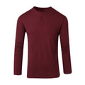 Men's Long Sleeve Plain Henley Grandad Collar T-Shirt Open Cuff Casual Tee Top