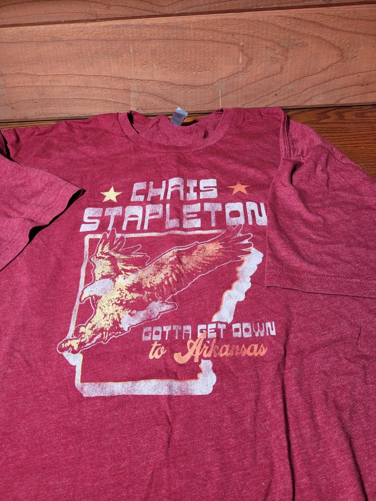 Chris Stapleton Arkansas Eagle Graphic T-Shirt XXL Burgundy Country Music