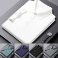 Men Trendy Korean Styled Short Sleeve T Shirt Turn Down Collar Button Detail