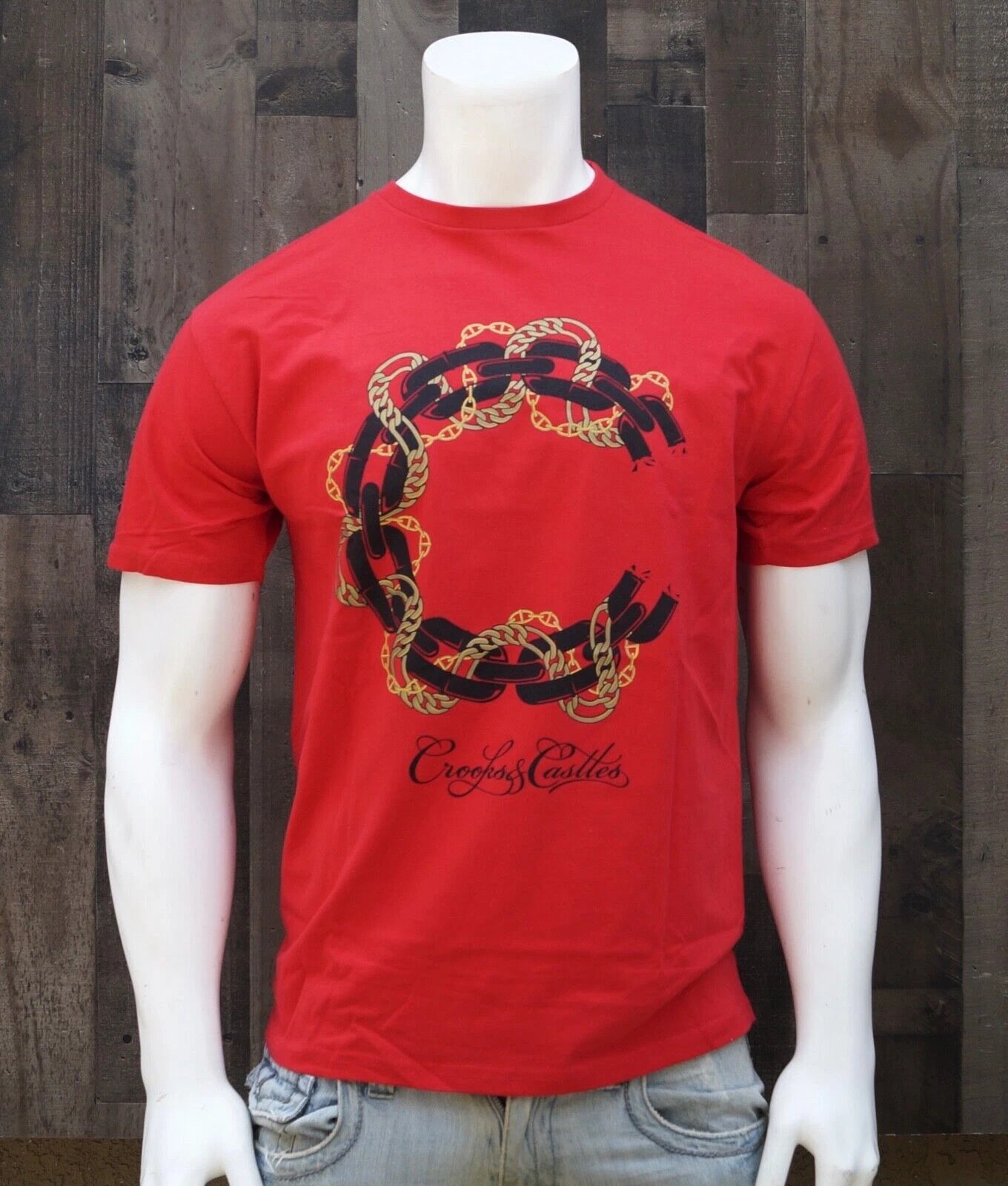 New Crooks Castles Streetwear C2060707 Red Mens Graphic S/S T Shirt RCRCA-33