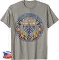Retro Menorah Happy Hanukkah Be a Light Chanukah Christmas T-Shirt K6