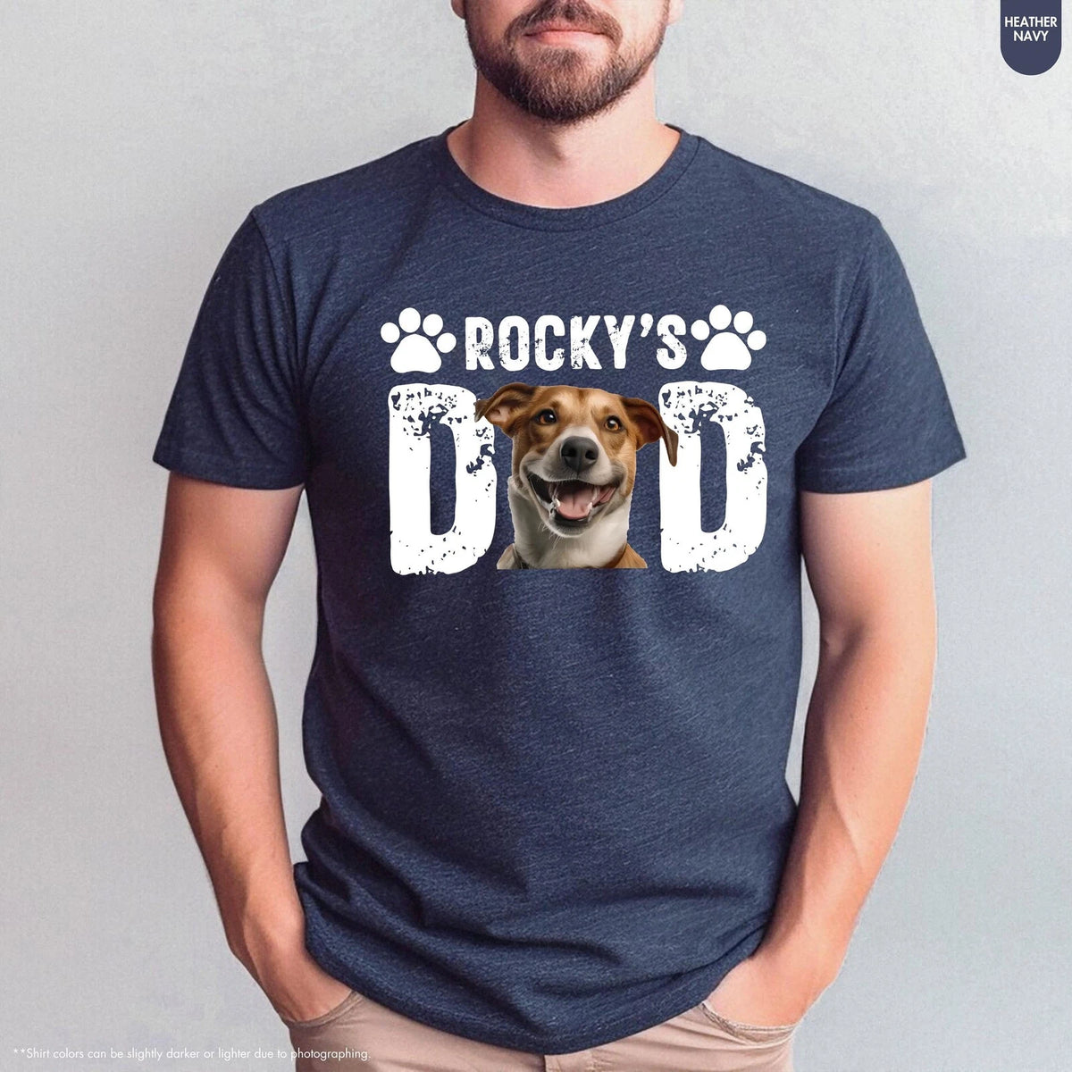 Custom Dog Dad Shirt  Custom Pet Photo Shirt Dog Dad Gift Personalized Dog Name