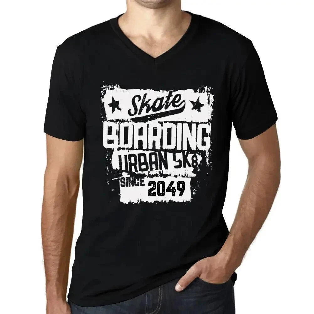 Men's Graphic T-Shirt V Neck Urban Skateboard Since 2049 Eco-Friendly Limited
