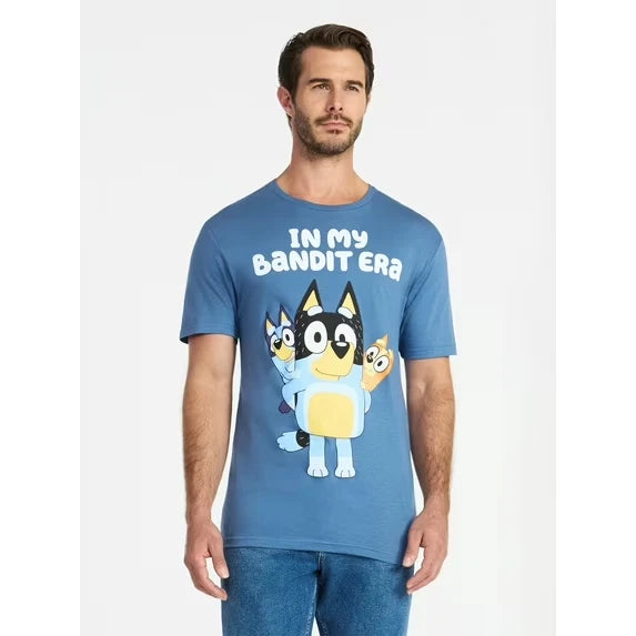 Bluey In My Bandit Era Mens Cartoon Dog Family Shirt New Medium