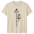Abstract Minimalist Mushroom Fungi Botanical T-Shirt Mycology Art Nature