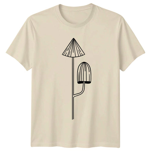 Abstract Minimalist Mushroom Fungi Botanical T-Shirt Mycology Art Nature
