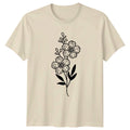 Elegant Minimalist Floral Design T-Shirt Botanical Nature Birthday Gift