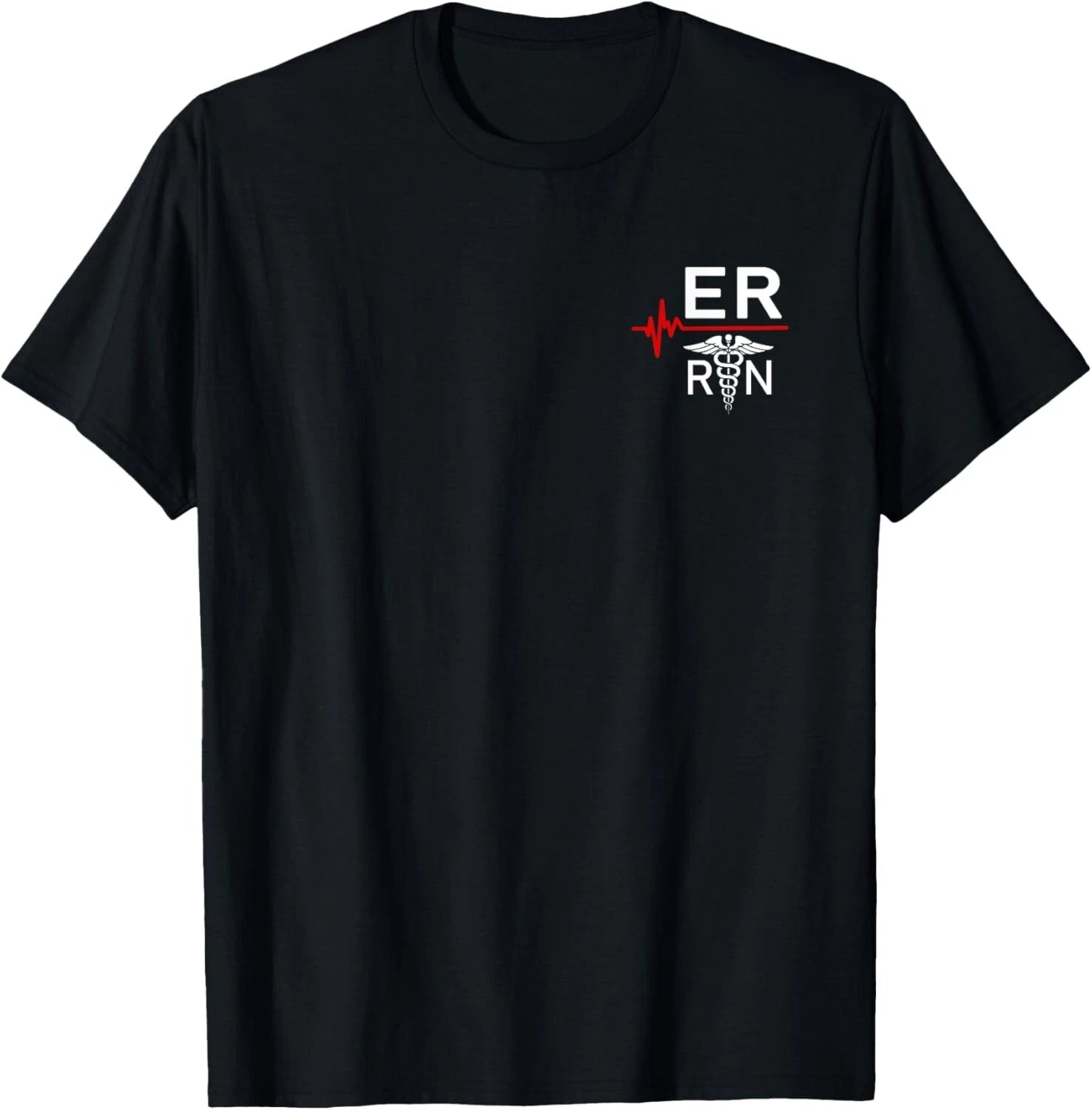 ER RN Nurse Heartbeat Medical Pocket Design Healthcare Gift T-Shirt