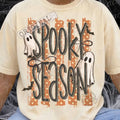 Spooky Season Striped Halloween Ghost Comfort Tee