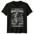 Never Underestimate An Old Man Mens T-Shirt Veteran Retirement Fathers Day