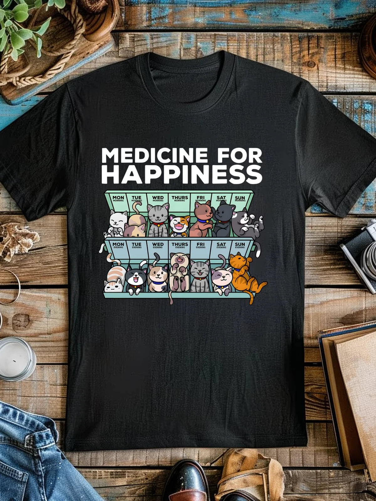 Funny Cat Lovers T-Shirt Design Street Trending Style Casual Love Lover Tee