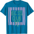 Striped Big Sister Club Matching Sibling Promoted to Big Sis Unisex T-Shirt