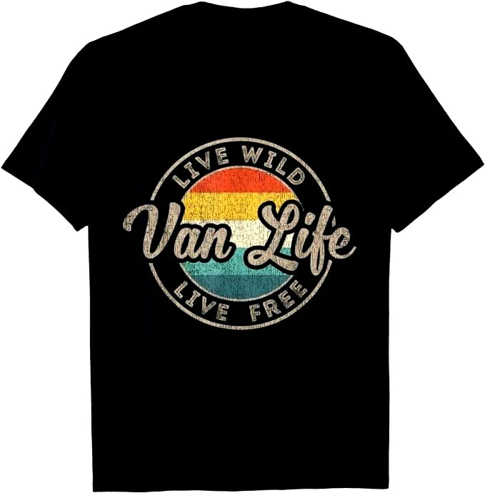 Van Life Clothing Retro Vintage Van Dwellers Van Life Nomads T-Shirt SIze XL