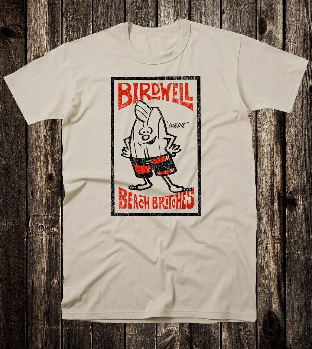 Retro Surf Shop T Shirt 100% Cotton Vtg Art Birdwell Birdie Beach Britches