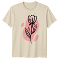 Minimalist Abstract Flower Line Art T-Shirt Minimalist Flower Floral Birthday
