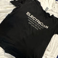 Ladies Black Electrician Definition Graphic Cotton Crew Neck Tee
