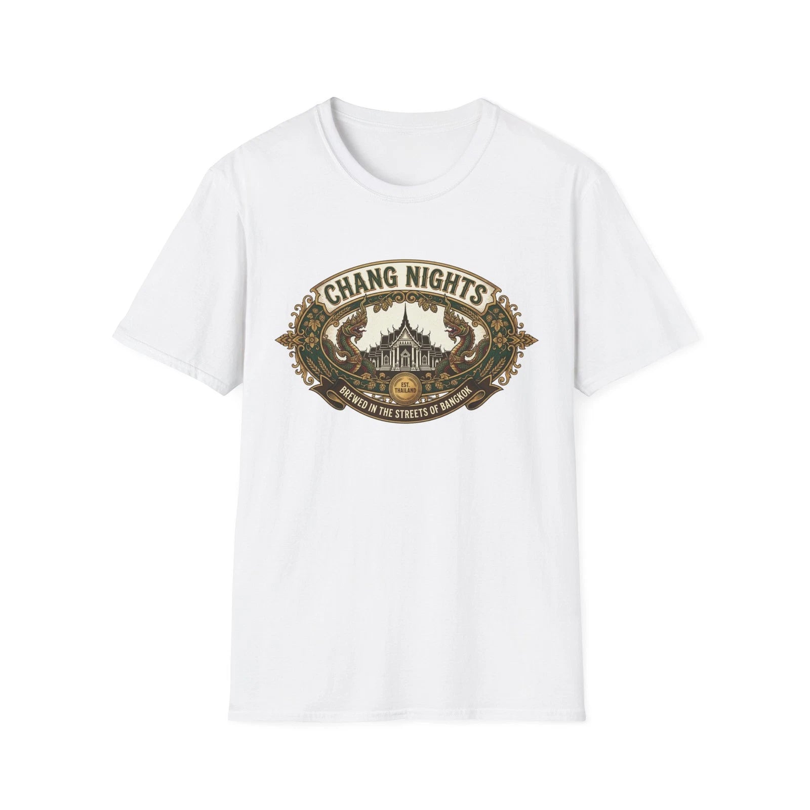 Chang Beer T-Shirt Bangkok Nightlife Thai Streetwear Graphic Tee Thailand Gift