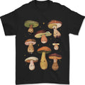 Mushroom Faces Foraging Mycology Mens T-Shirt 100% Cotton