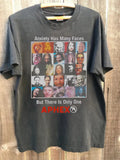 HOT!!! Aphex Twin Anxiety Has Many Faces Charcoal Graphic T Shirt Unisex S-5XL