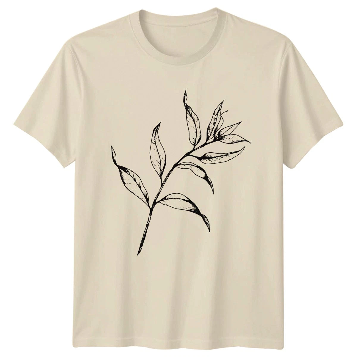 Minimalist Botanical Black Ink Line T-Shirt Botanical Illustration Plant Lover