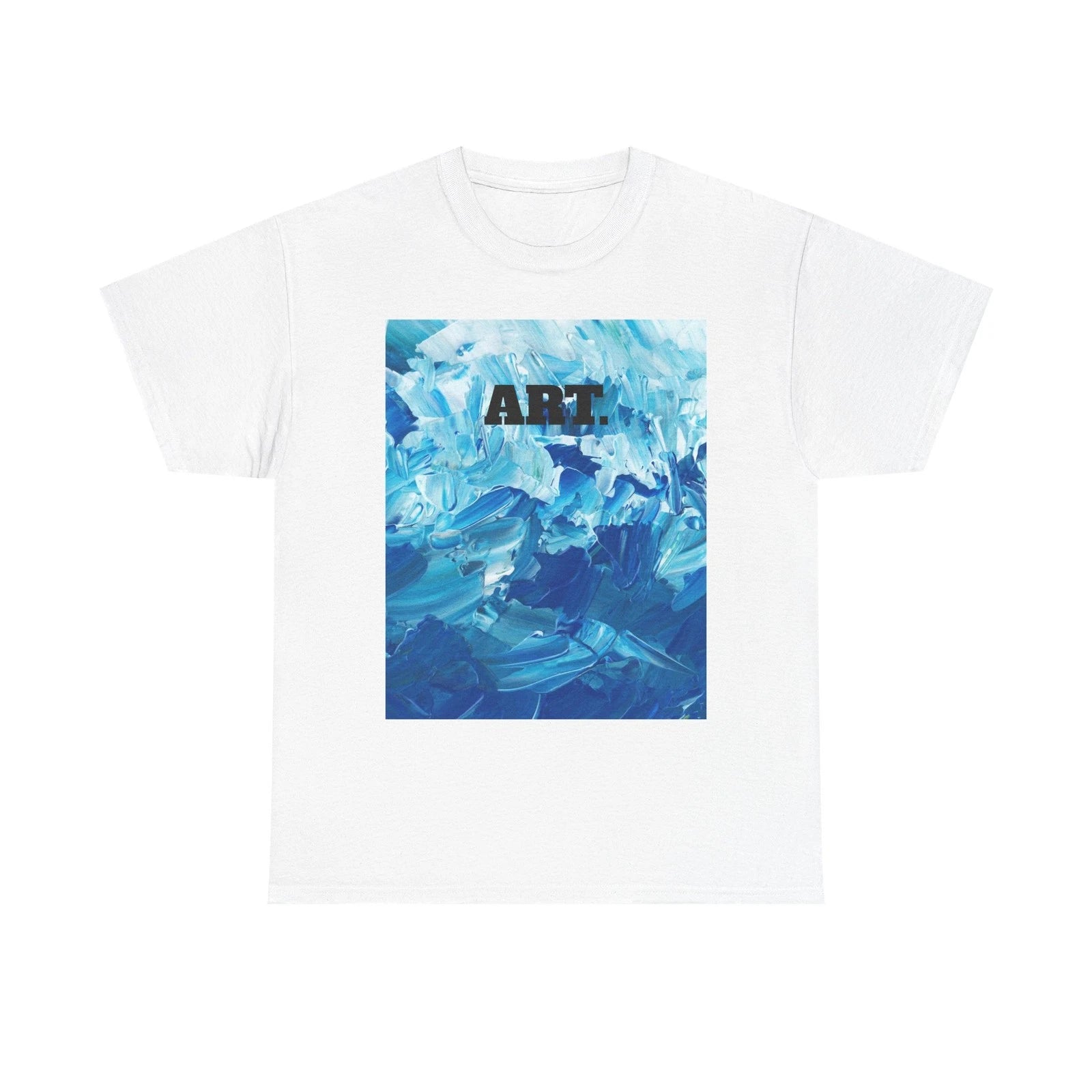 Blue Abstract Brushstroke ART Tee | Painterly Ocean Texture