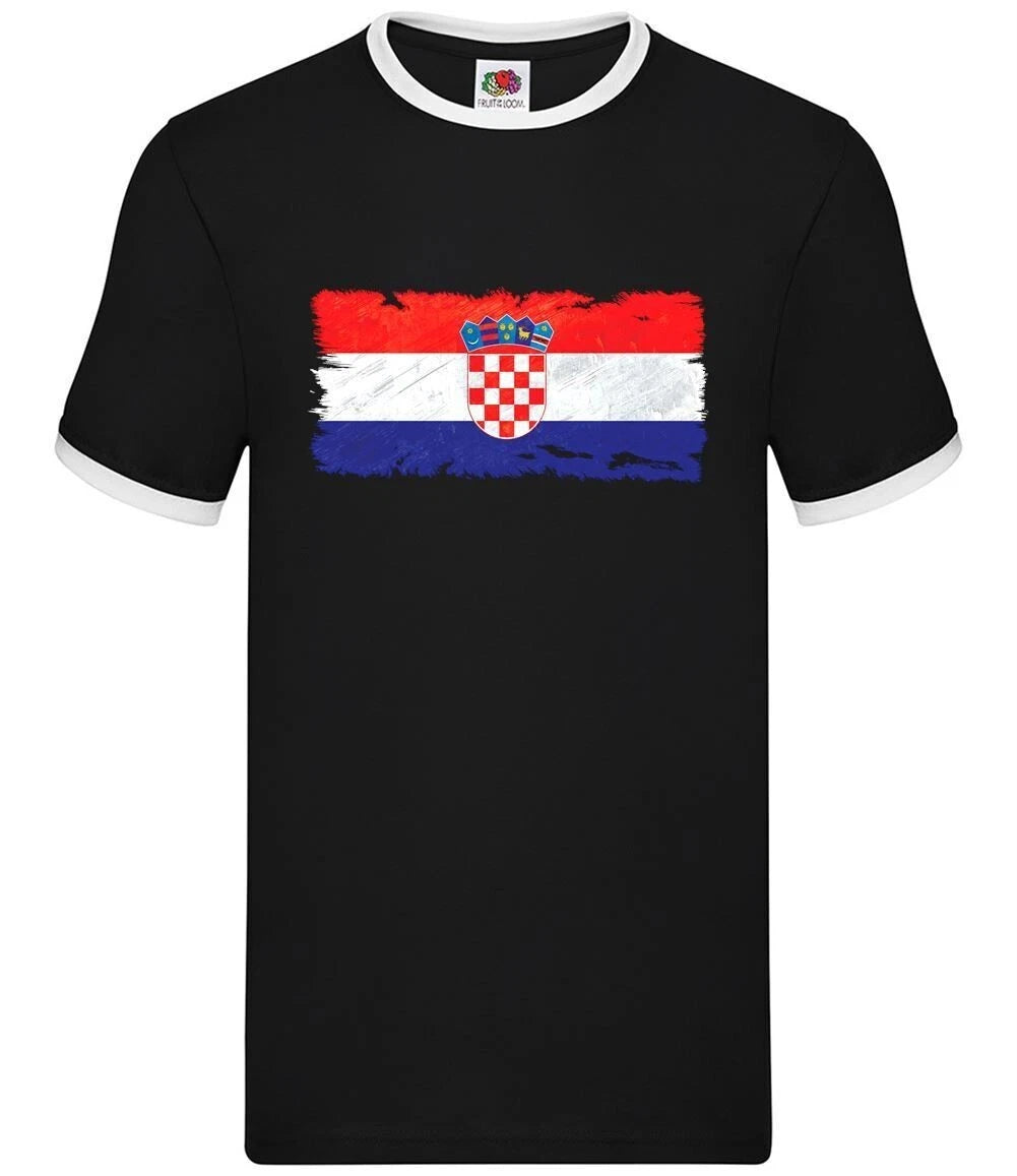 Croatia Grunge Style Flag - Men Contrast - Croatian Country Travel Zagreb