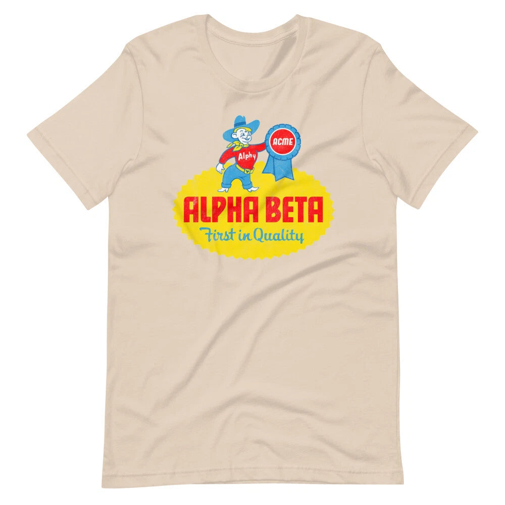ALPHA BETA Supermarket Shirt Graphic Tee Shirt Short-Sleeve Unisex T-Shirt