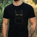 Mens Funny Llama Motif Cotton T-Shirt Size XS to 5XL