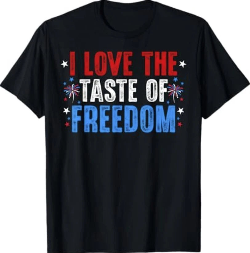 I Love The Taste of Freedom Couples Matching 4th of July T-Shirt