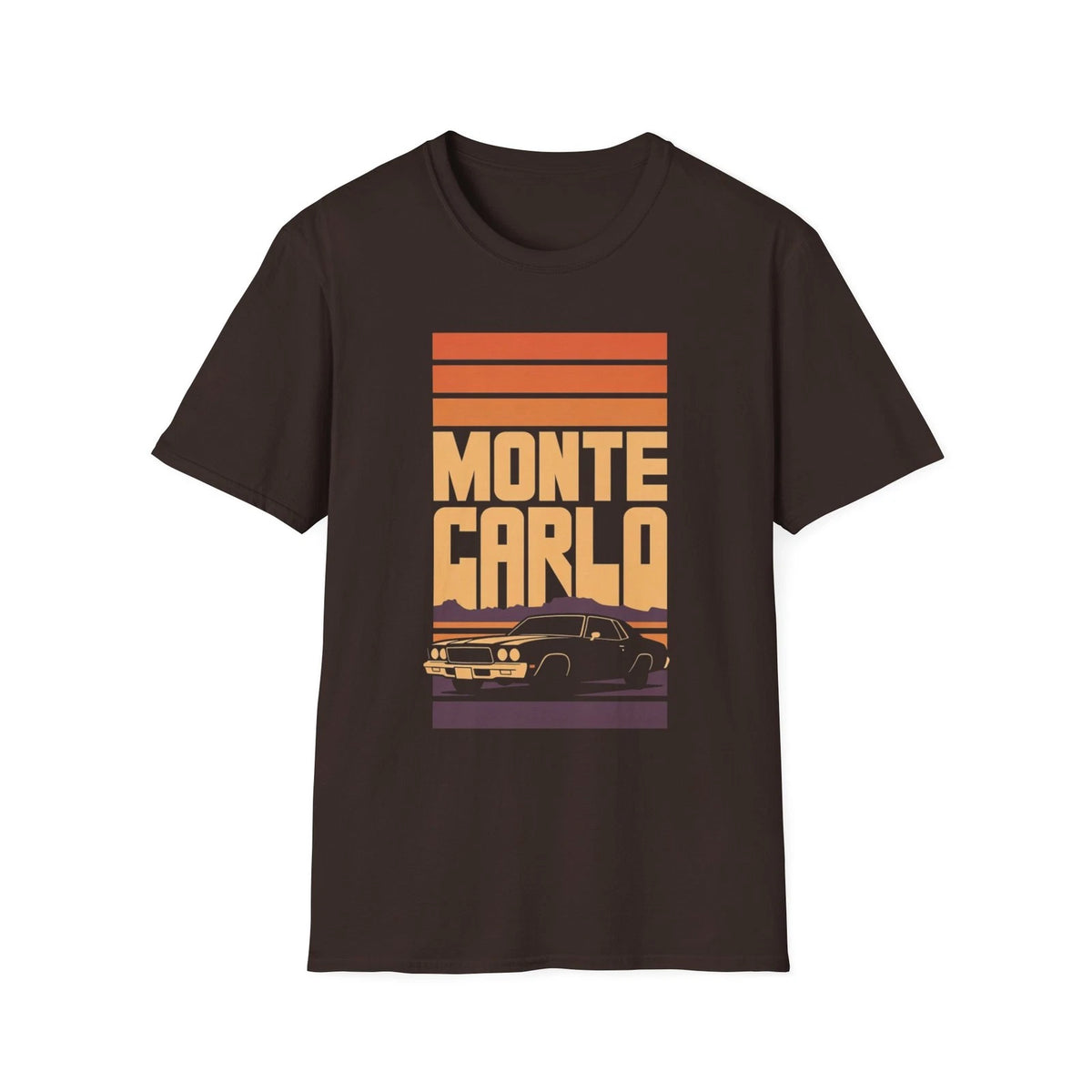 Monte Carlo Retro Sunset Car T-Shirt Classic Automotive Graphic Tee