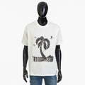 CELINE x ED BONER 1300$ White Cotton Tshirt - Lost Paradise Studded Embroidery