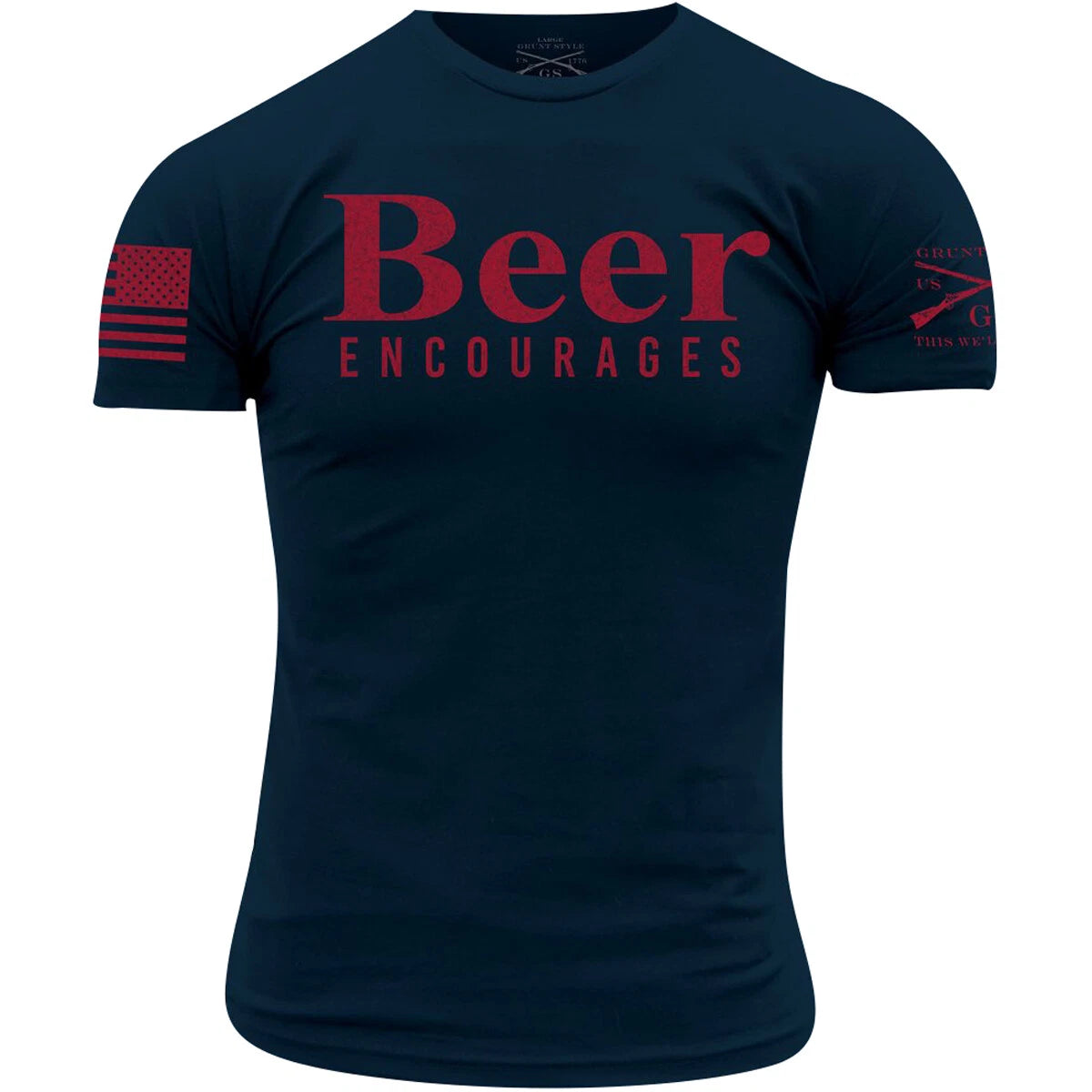 Grunt Style Beer Encourages T-Shirt - Midnight Navy