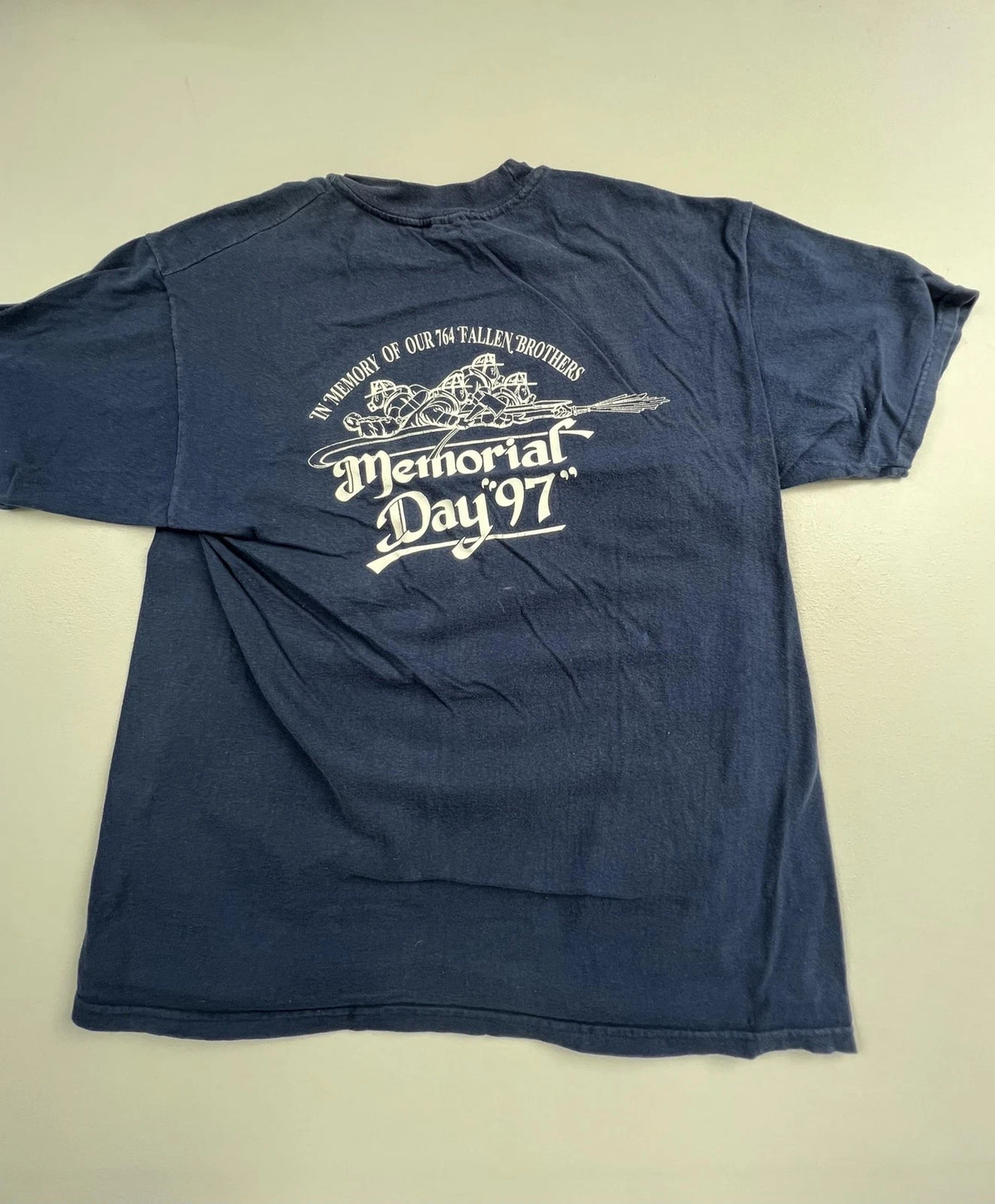 Vintage Hanes Shirt Mens XL Memorial Day 1997 Firefighter Fire Dept Graphic Tee