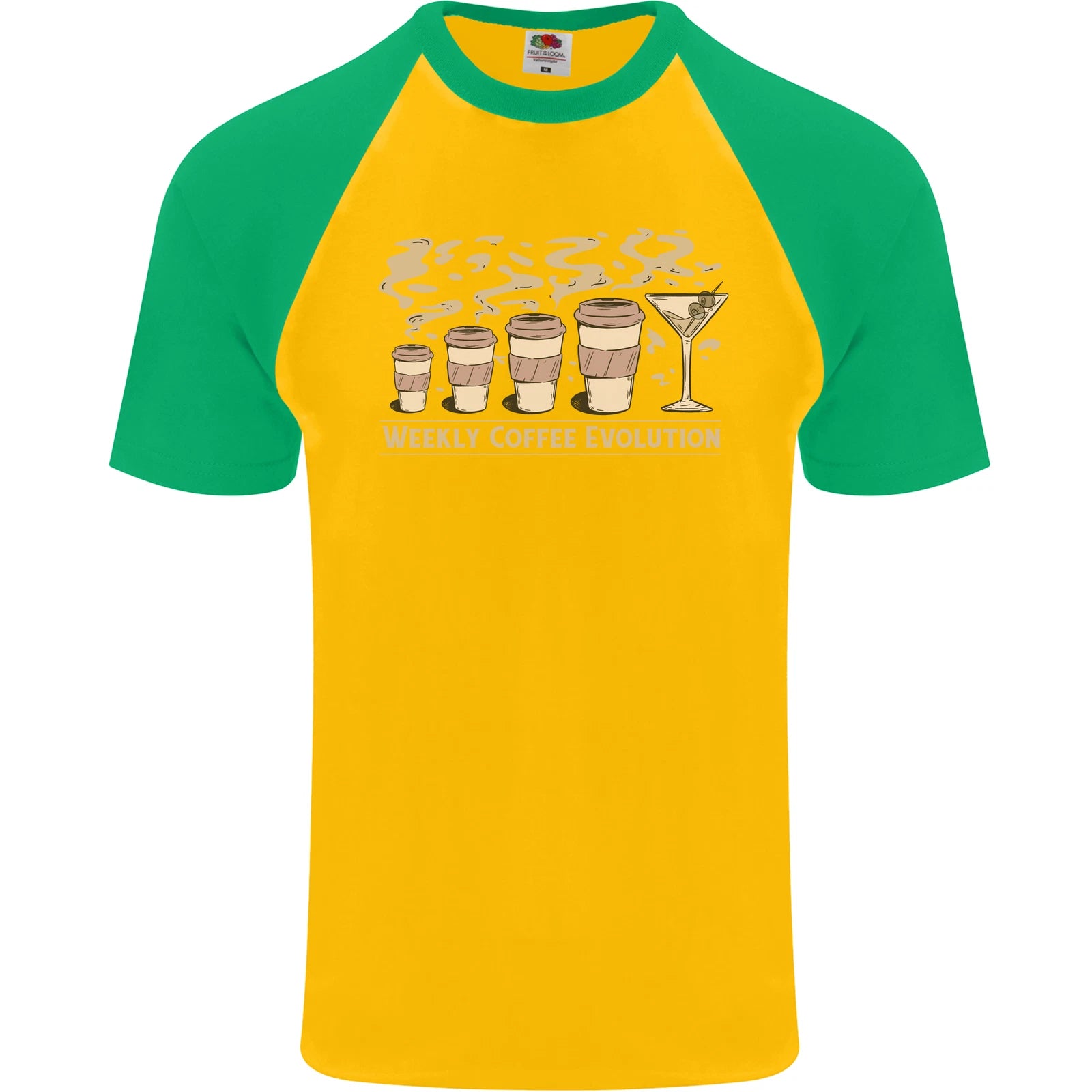 Weekly Coffee To Alcohol Evolution Wine Mens S/S Baseball T-Shirt