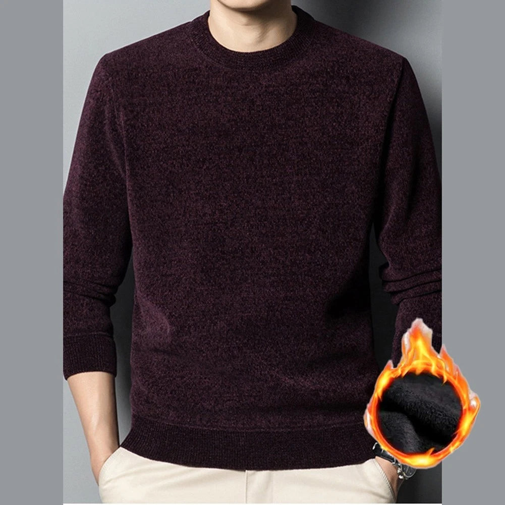 Warm Top Men's Knitted Sweater Dating Vacation Pullover Design Long Sleeve