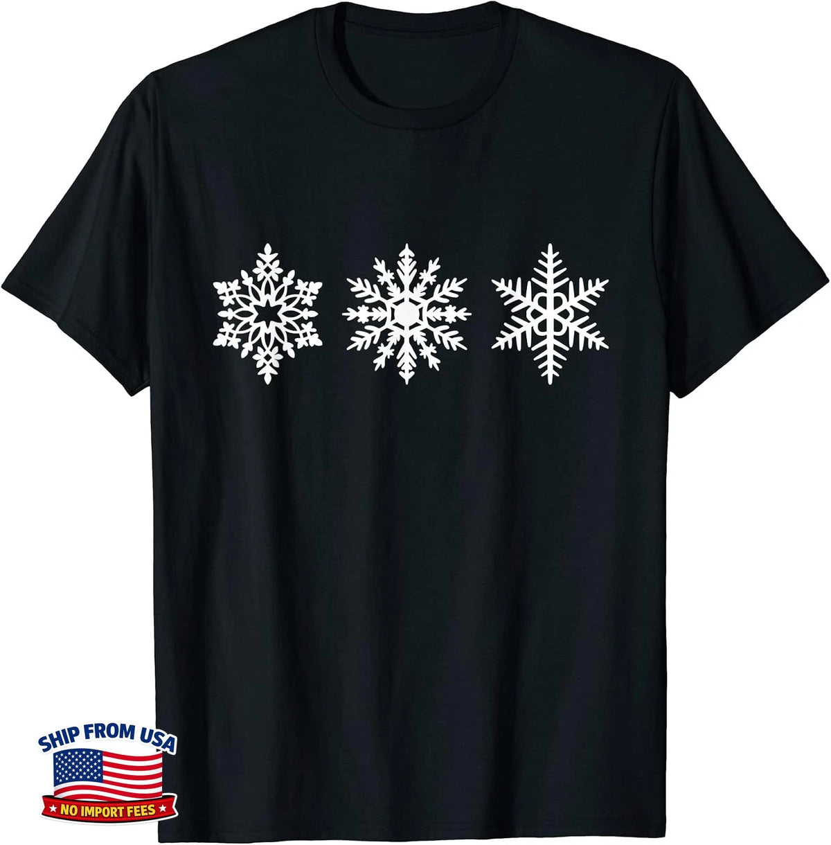 Vintage Snowflake Retro Christmas Winter Snow T-Shirt Image 1 of 4