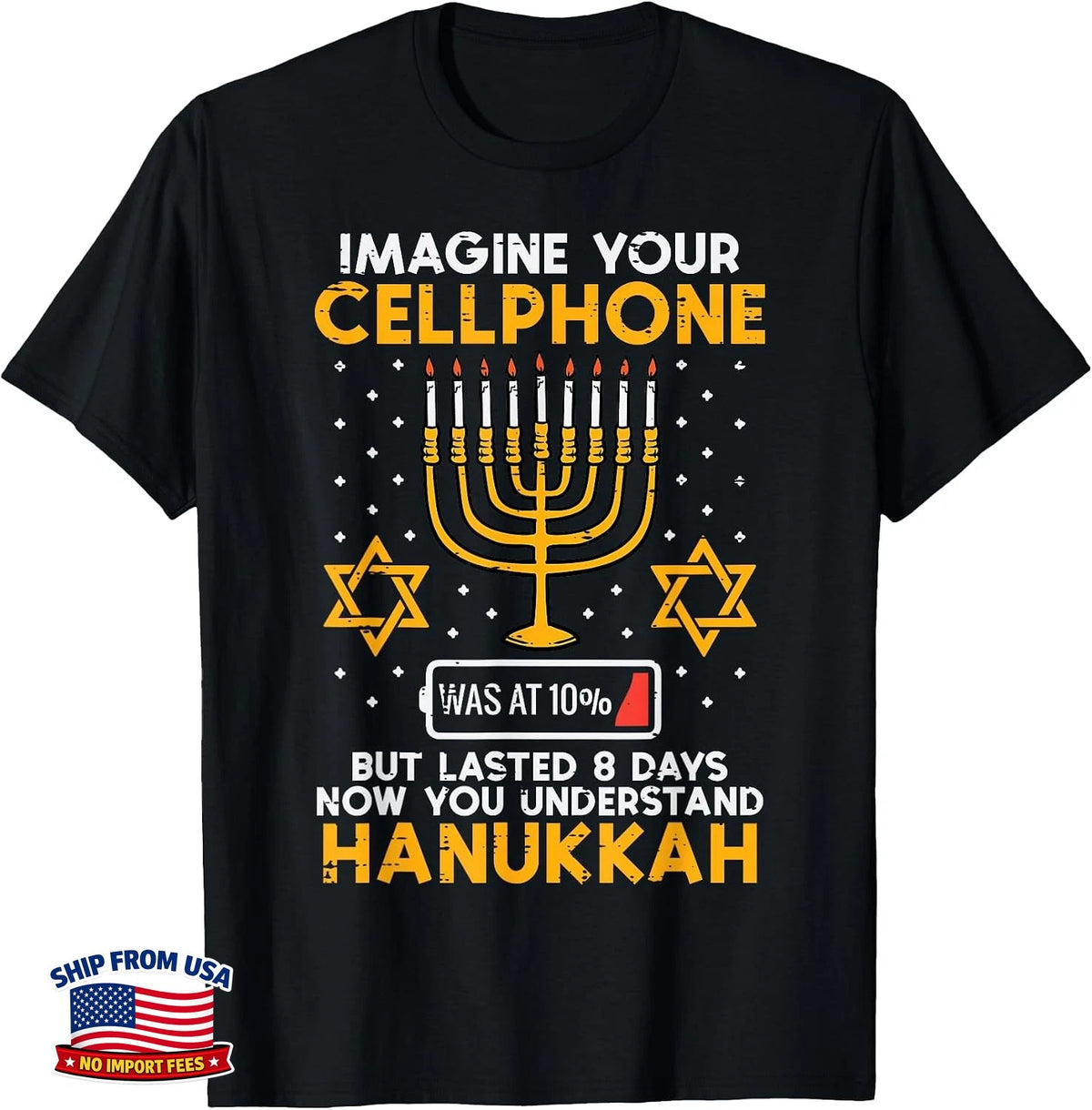 Imagine Your Cellphone Hanukkah Chanukah Jew Men Women Kids T-Shirt