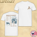Wave To Earth Graphic Tee | White Cat Artwork Shirt | Indie Music Fan Merch