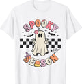 Spooky Season Retro Happy Halloween Ghost Women Toddler Girl T-Shirt Image 1 of 2